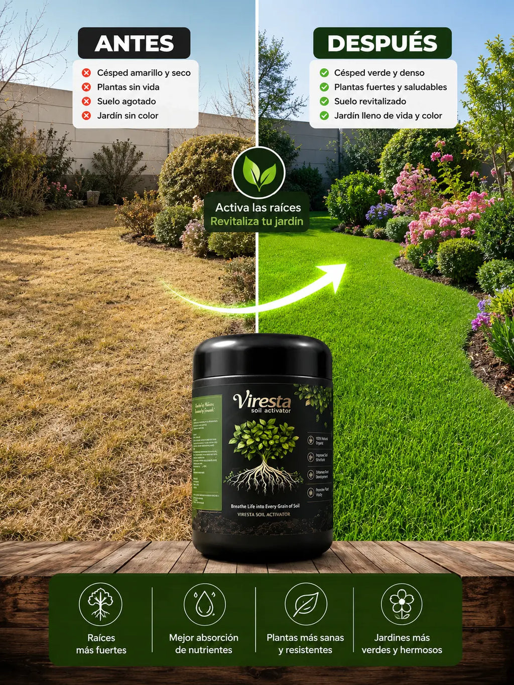 Viresta® – Bioestimulante para Plantas | Activa las Raíces y Revitaliza el Suelo