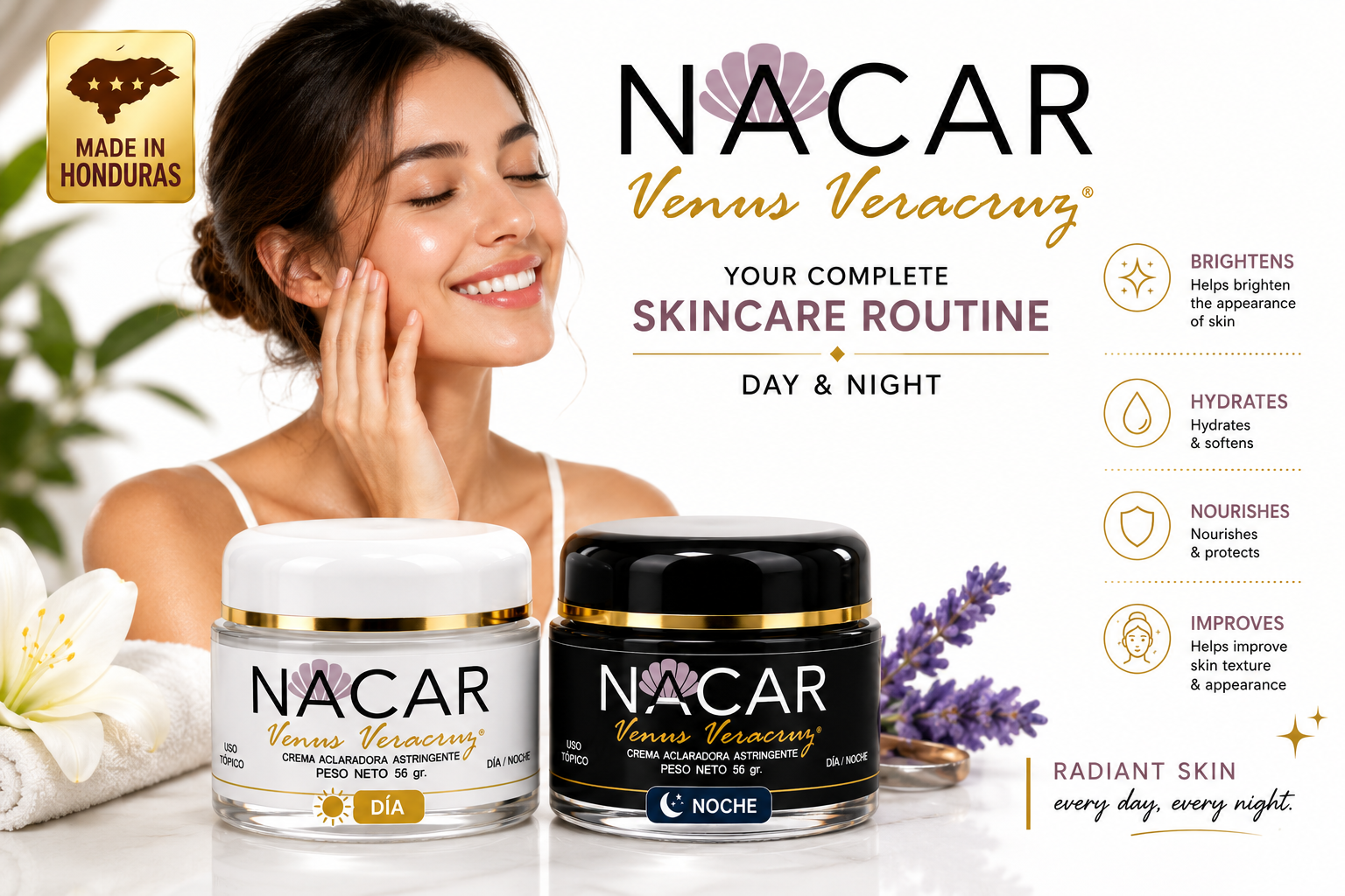 NACAR Venus Veracruzy® Day & Night Brightening Cream Set