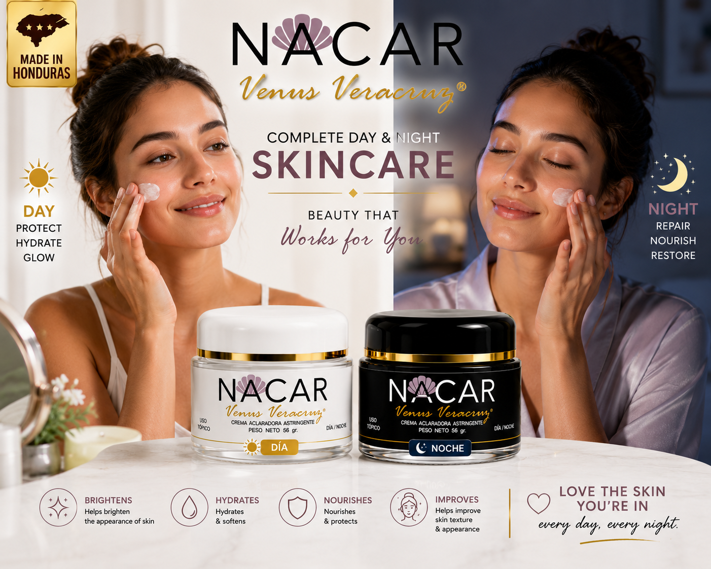 NACAR Venus Veracruzy® Day & Night Brightening Cream Set