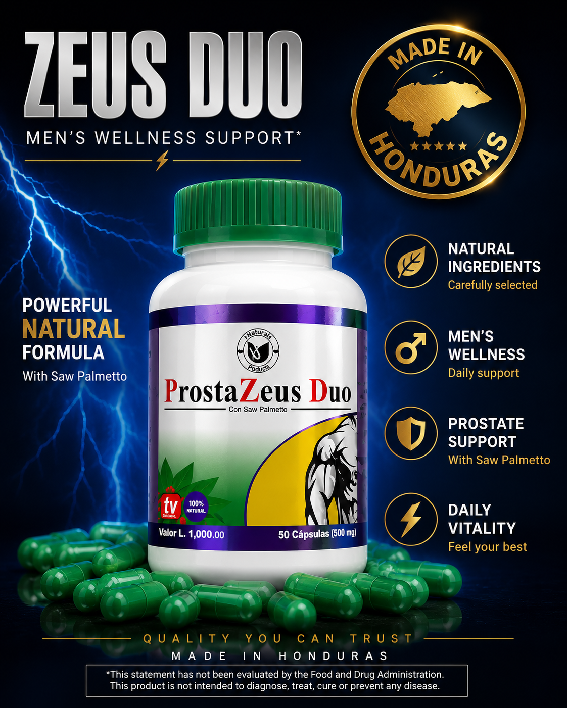 ProstaZeus Duo® – Men’s Prostate Support (500 mg)